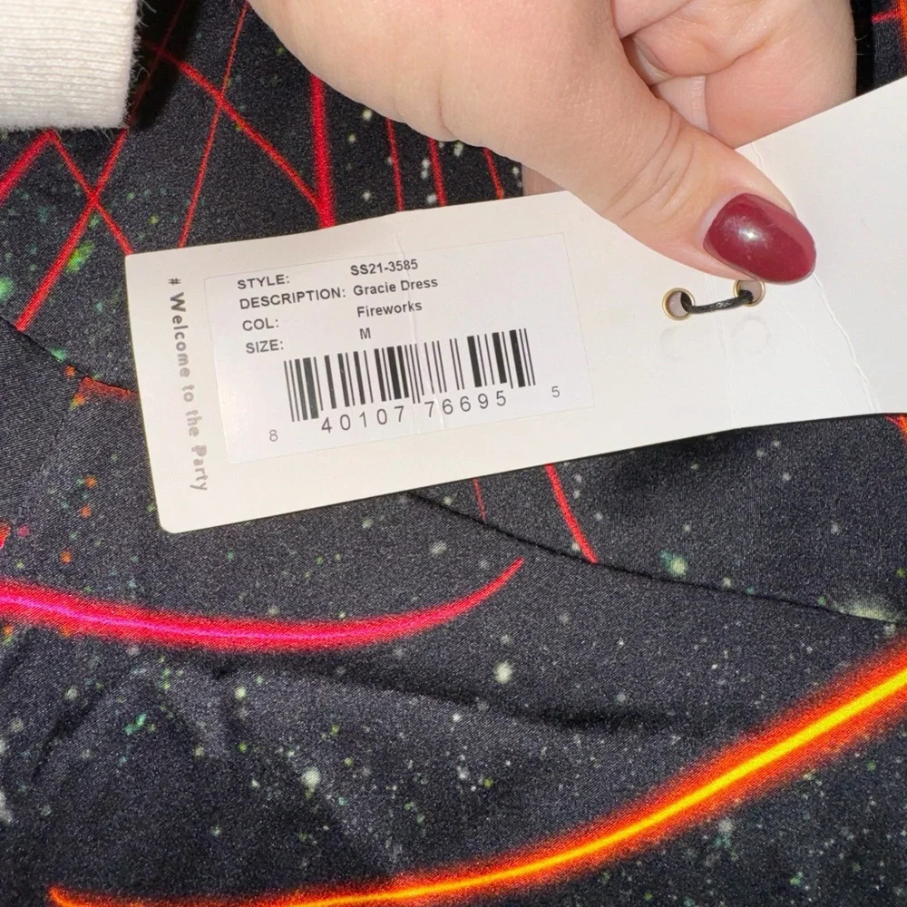 Retrofete GRACIE SILK DRESS Medium Fireworks - Picture 6 of 6